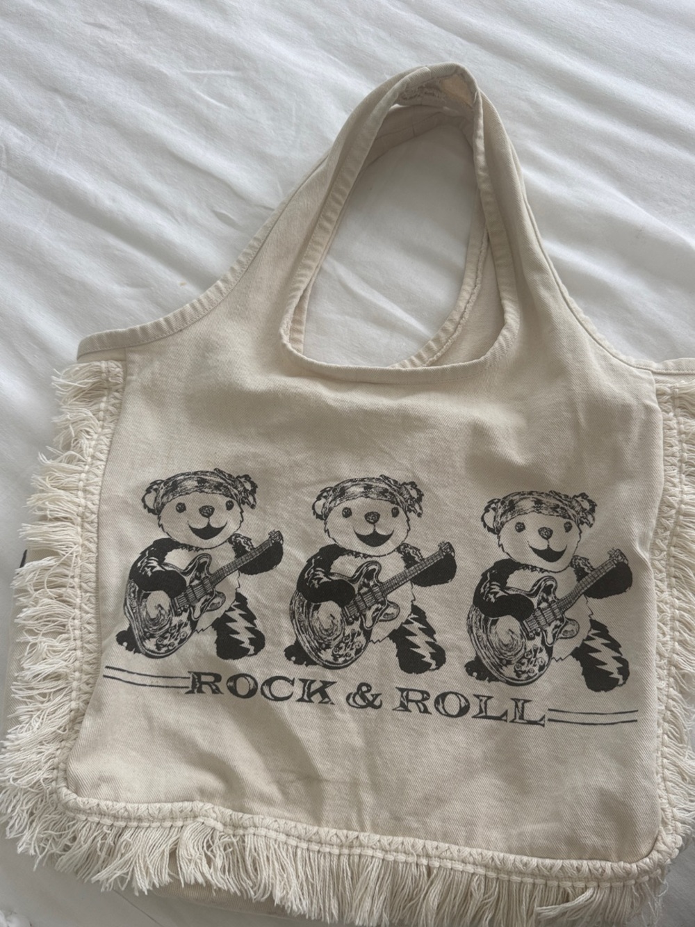 Lauren Moshi Bear Rock & Roll Fringe Tote